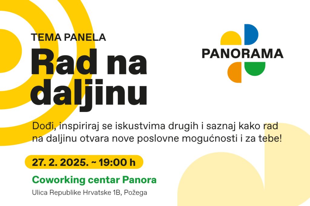 Coworking centar Panora pokreće seriju javnih panela pod nazivom Panorama – prvi panel posvećen temi rada na daljinu